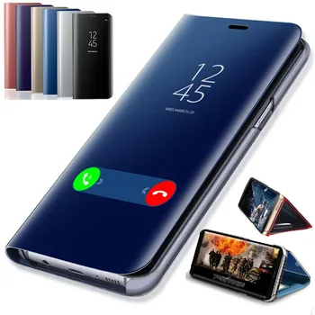 Samsung Galaxy S8 S9 S10 E Lite S20 S21 S22 Plus S20FE S21FE Smart View tükör kihajtható bőrtok Note 5 8 9 10 20 Ultra készülékhez
