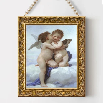 Szerelem angyal Vászon Festés Fali művészet Híres műalkotás L'Amour et Psyché, Enfants Plakátnyomatok a nappalihoz Lakberendezés Cuadros