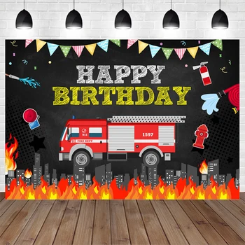 Tűz téma Születésnapi zsúr fotó háttér Banner Bátor tűzoltó babaváró háttér Újszülött torta Smash asztal dekoráció