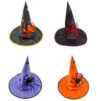 Varázsló kalap Halloween Boszorkány kalap ördögpókokkal Halloween cosplay boszorkány kalap Party jelmez varázsló kalap előadások kellék