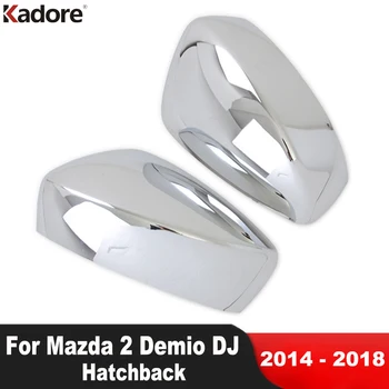 Visszapillantó tükör burkolat a Mazda 2 Demio DJ ferdehátú 2014-2018 krómozott autós kiegészítők Oldalsó szárnyas tükrök fedél sapka matrica