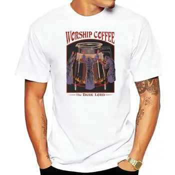 Worship Coffee könnyű póló Vintage The Dark Lord ing Black-Navy Men legújabb divatos póló