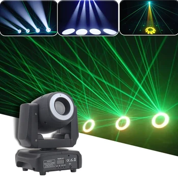 YUER 85W zoom LED mozgó fej zöld lézer színpadi effektussal Dj Disco Club esküvői sugárfolthoz éles DMX hangmódok lámpatest