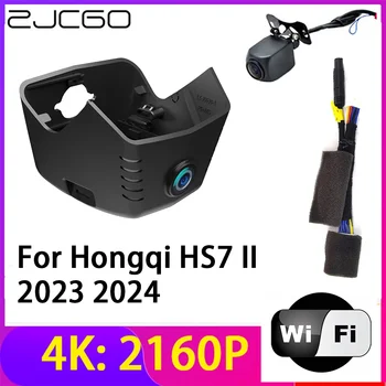 ZJCGO 4K 2160P Dash Cam autós DVR kamera 2 objektív felvevő Wifi éjjellátó a Hongqi HS7 II számára 2023 2024