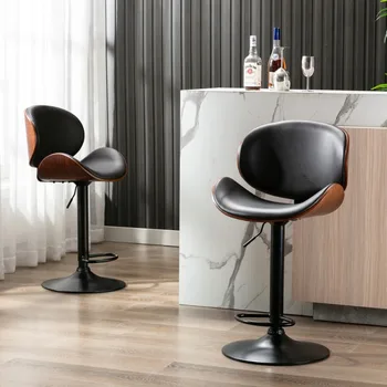 Állítható magasságú bárszékek Forgatható nappali Luxus PU bőr bárszékek Konyha Étkezőszék Északi ipari bútorok