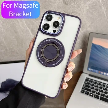  Új nemes láthatatlan gyűrűs konzol Magsafe mágneses átlátszó telefontokhoz iPhone 13 14 15 Pro Max akril ütésálló tok férfiakhoz