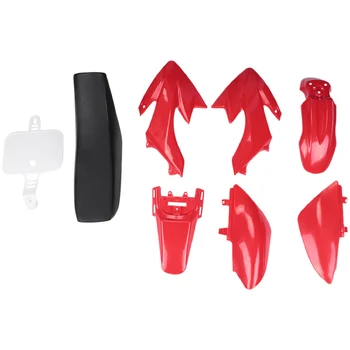 8Pcs műanyag 4 ütemű Crf50 Pit terepkerékpár szett Sárvédő ülés piros
