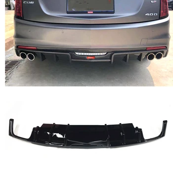 Cadillac CT6 2016-2020 szénszálas megjelenésű ABS/fényes fekete hátsó lökhárító diffúzor ajakspoiler Refit csomagtartó konzol osztott lemez
